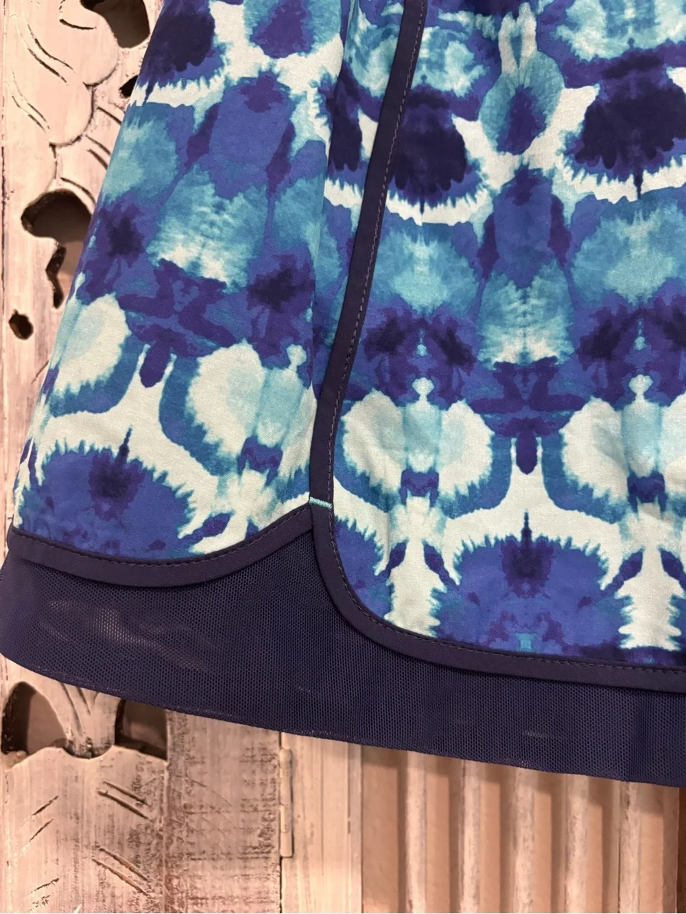 Title Nine Nimblene Blue Geometric Skirt Skort Size S